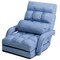 Multi-Position Adjustable Floor Armchair with Lumbar Pillow and Removable Cushion